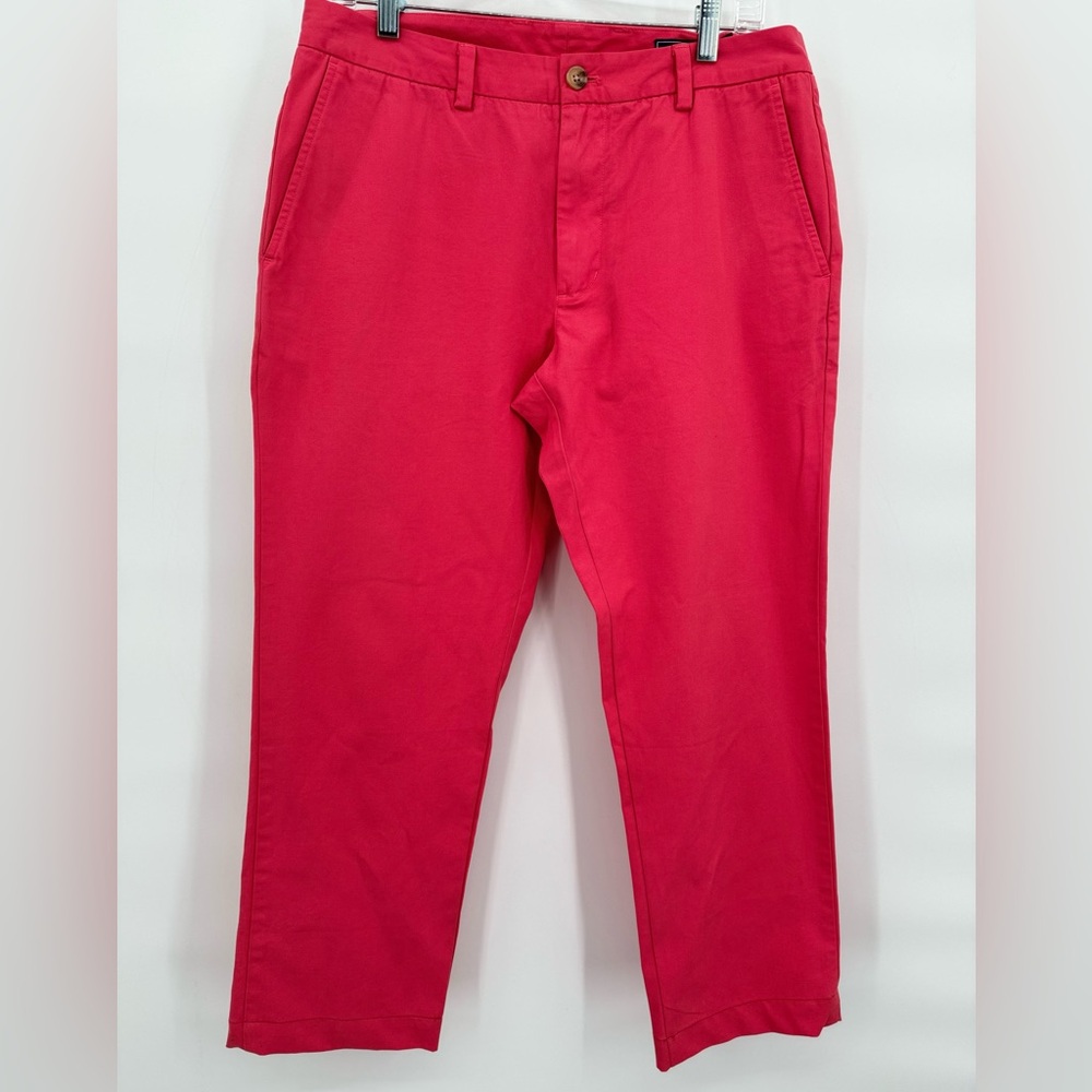 Vineyard Vines Men's Salmon Pink Red Flat Front Chino Pants Sz 32x30 RN#134578